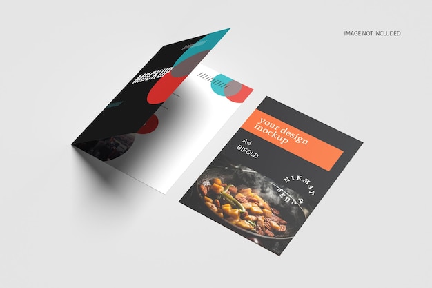 A4 tweevoudige brochure mockup