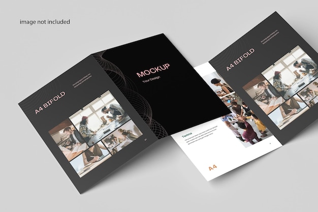 A4 tweevoudige brochure mockup