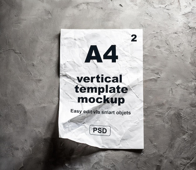 PSD a4 vertical template mockup