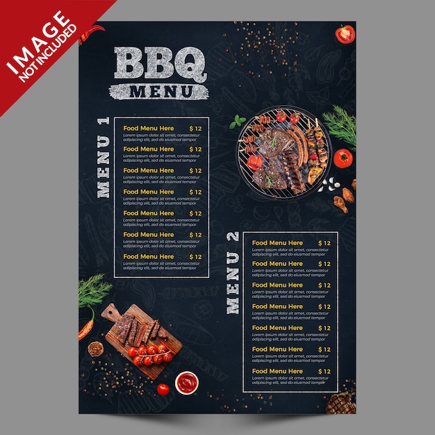 A4 vintage bbq-huis poster menu brochure-serie