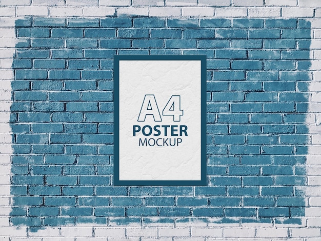 PSD a4 wall poster mockup