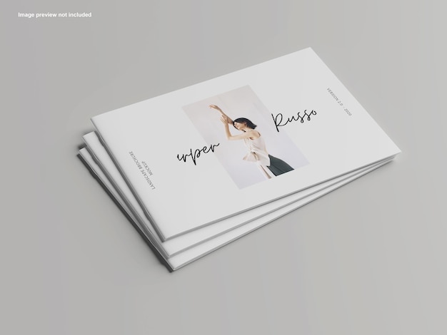 PSD mockup di copertina per brochure orizzontale a5 a4