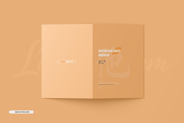 PSD a5 a6 folded brochure card mockup