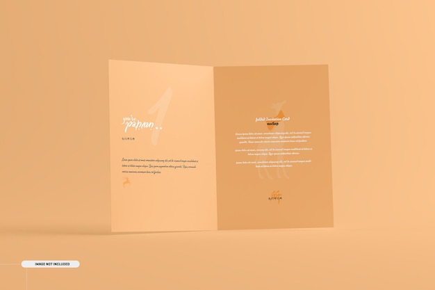 PSD mockup di biglietto d'invito piegato a5 a6