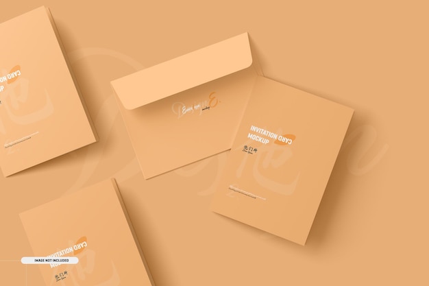 A5 A6 Folded Invitation Card Mockup