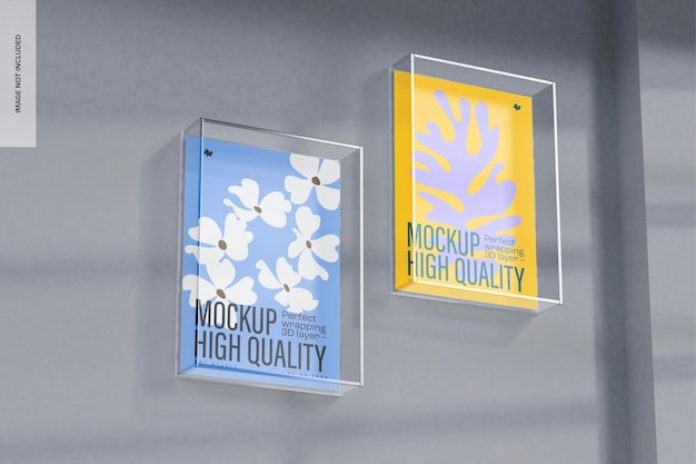 A5 Acrylic Frames Mockup