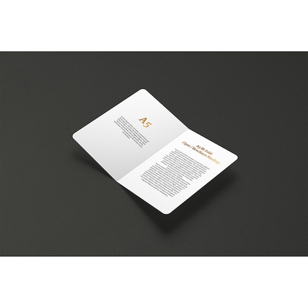 A5 bi-fold afgeronde hoeken brochure mockup