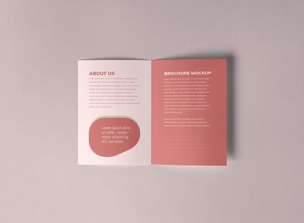 PSD a5 bi fold brochure mockup