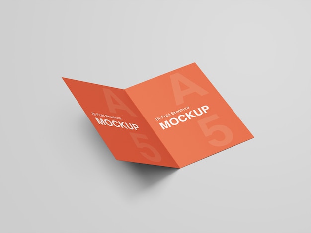 PSD a5 bifold brochure mockup design template