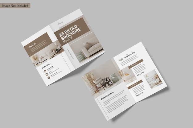 PSD a5 bifold brochure mockup