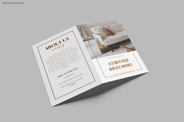 a5 bifold brochure mockup