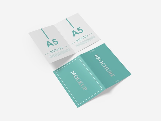 PSD a5 bifold brochure mockup