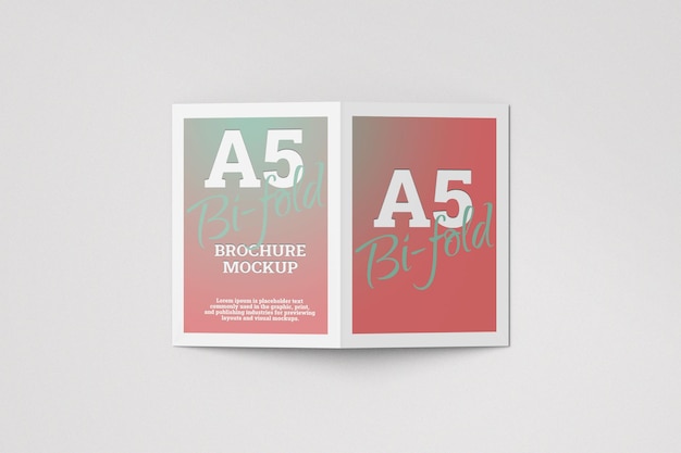 PSD a5 bifold brochure mockup