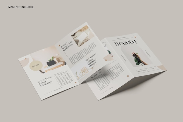 PSD mockup di brochure bifold a5