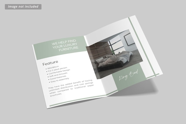 PSD a5 bifold brochure mockup