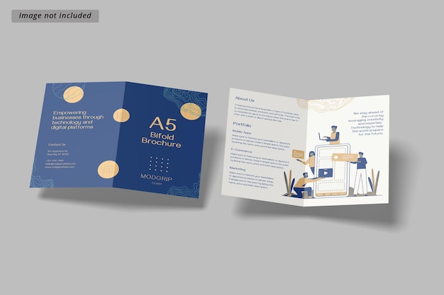 A5 bifold brochure mockup