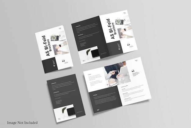 PSD a5 bifold brochure mockup