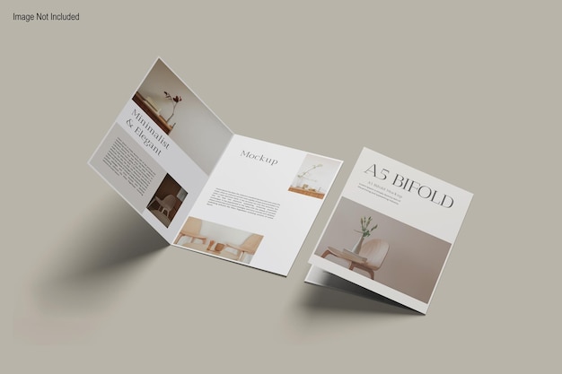 PSD a5 bifold brochure mockup