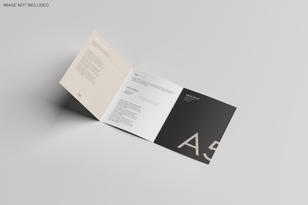 PSD a5 bifold brochure mockup