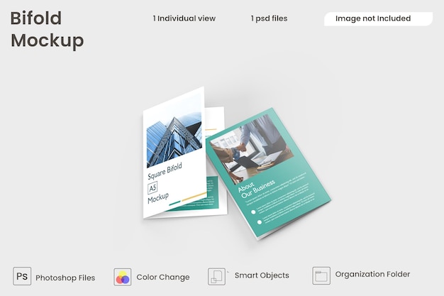 Mockup bifold a5 premium psd