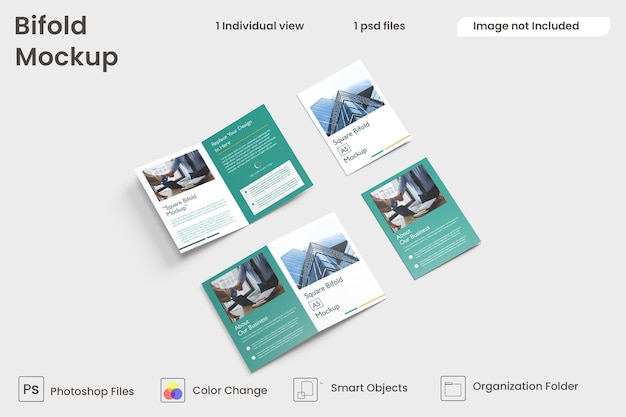 PSD mockup bifold a5 premium psd