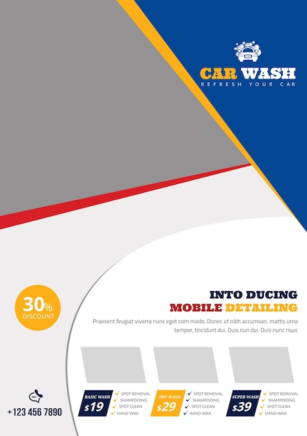 PSD a5 car wash flyer