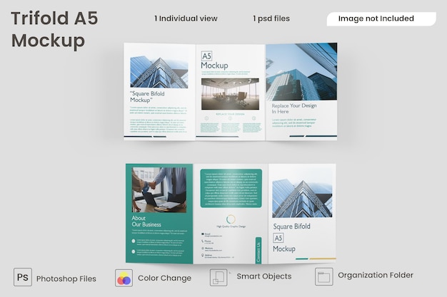 A5 driebladige brochuremodel premium psd