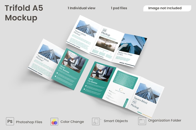 A5 driebladige brochuremodel premium psd