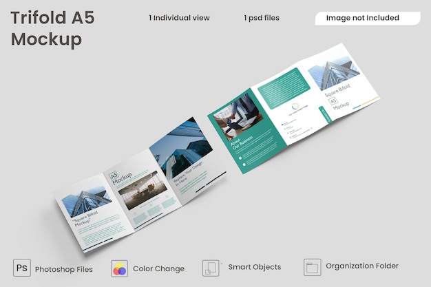 A5 driebladige brochuremodel premium psd