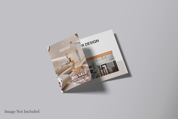 PSD a5 drievoudig mockup