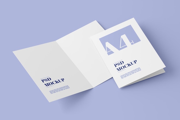 A5 folded brochure card mockup