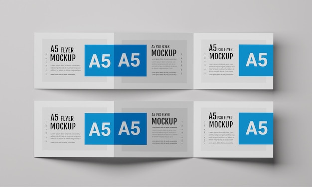 PSD mockup di brochure a quattro pieghe a5