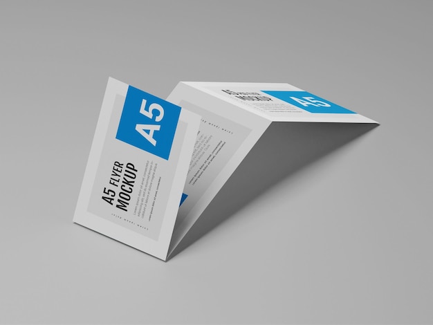 PSD mockup di brochure a quattro pieghe a5