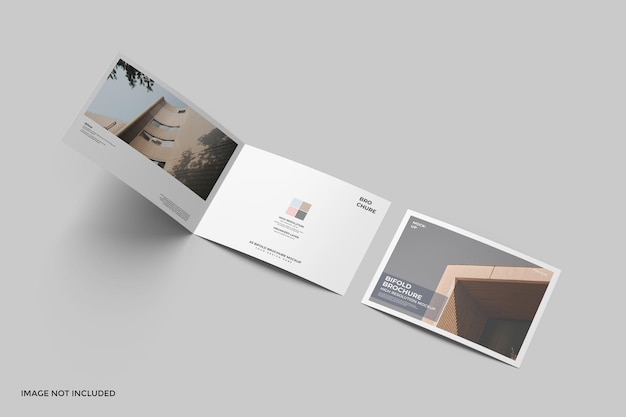 PSD mockup di brochure bifold orizzontale in formato a5