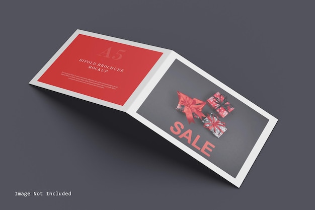 A5 landscape bifold brochure mockup