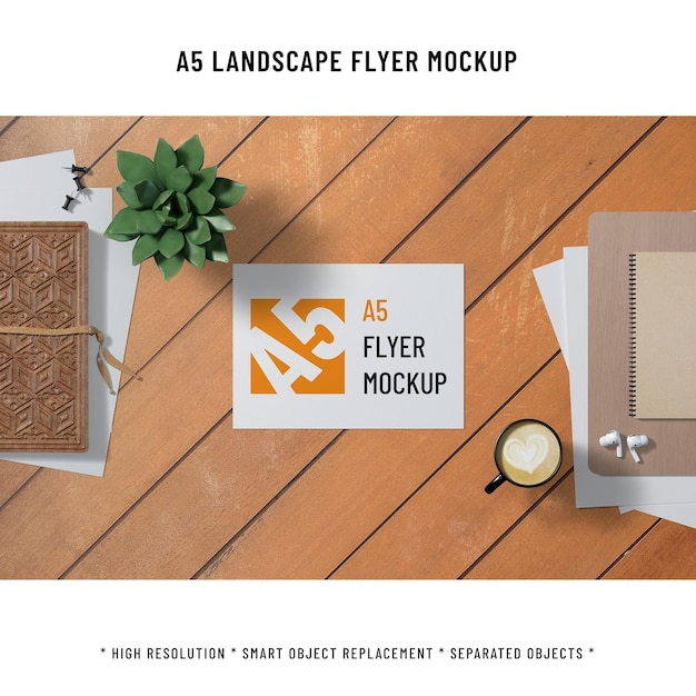 A5 landscape flyer mockup