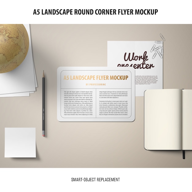 A5 Landscape Flyer Mockup