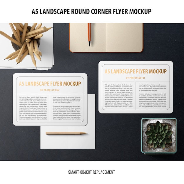 A5 Landscape Flyer Mockup