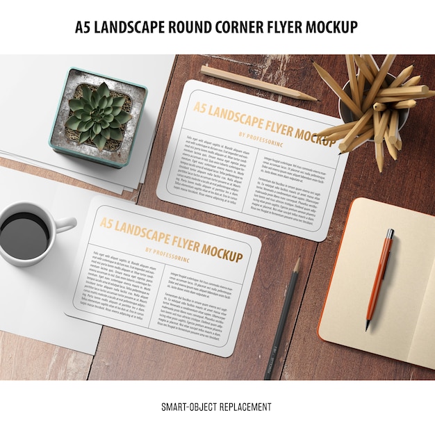 A5 Landscape Flyer Mockup