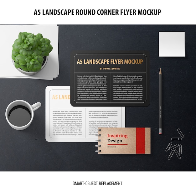 A5 Landscape Flyer Mockup