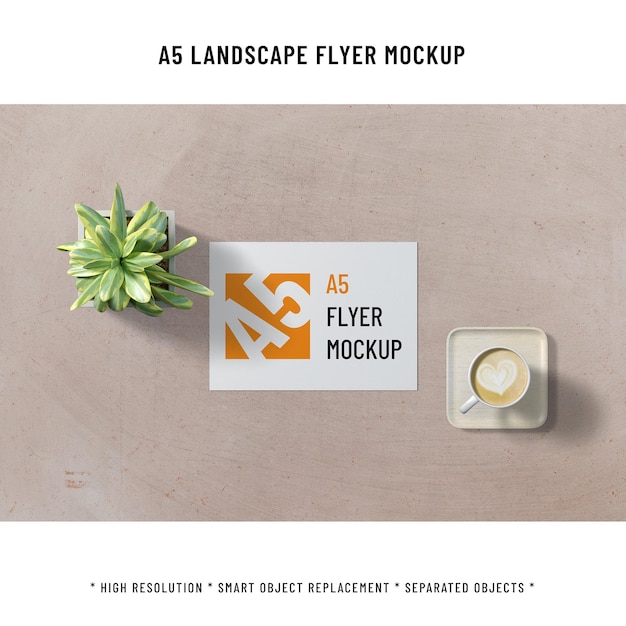 PSD a5 landschap flyer mockup