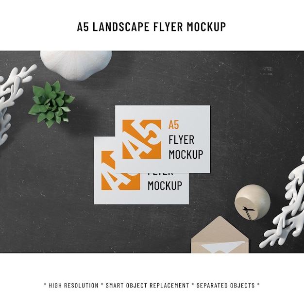 PSD a5 landschap flyer mockup