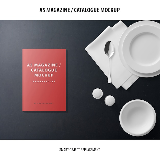 a5 magazine catalogue mockup