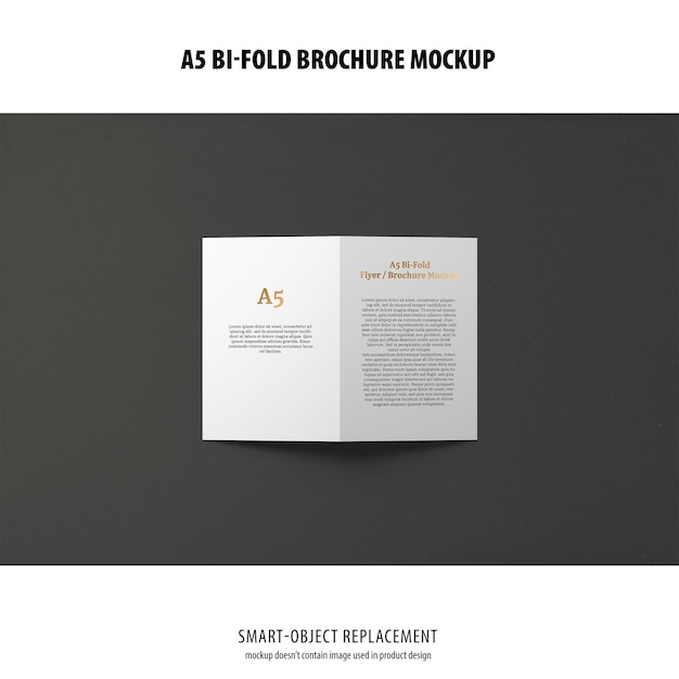 A5 portrait bi-fold brochure mockup