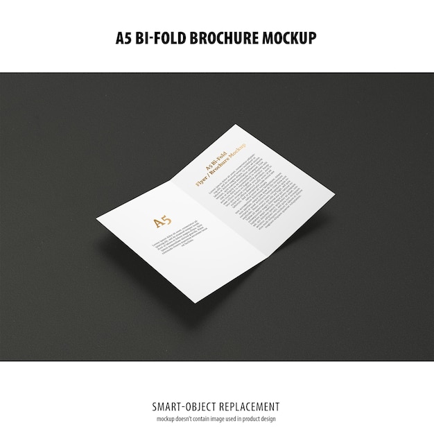 A5 Portrait Bi-Fold Brochure Mockup