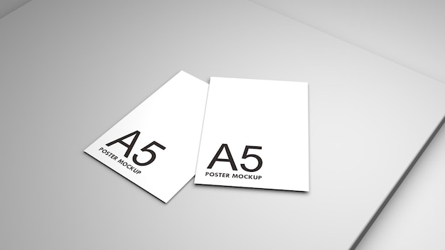 A5 Poster and Flyer Mockup Template