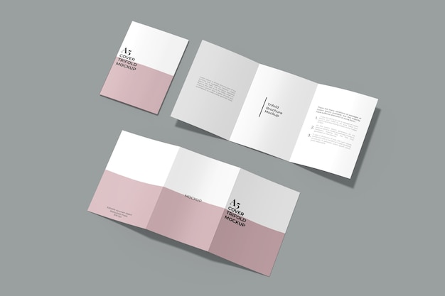 A5 realistische driebladige brochure mockup