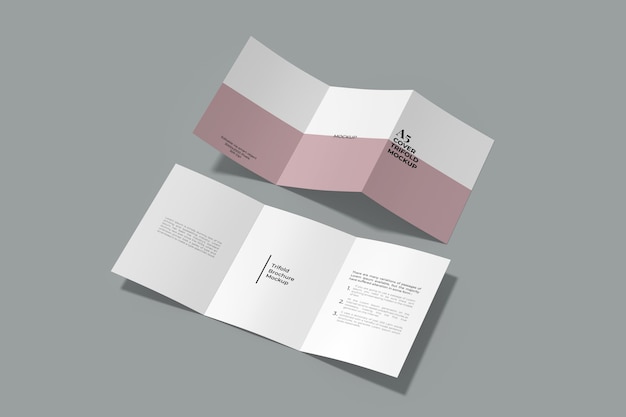 A5 realistische driebladige brochure mockup