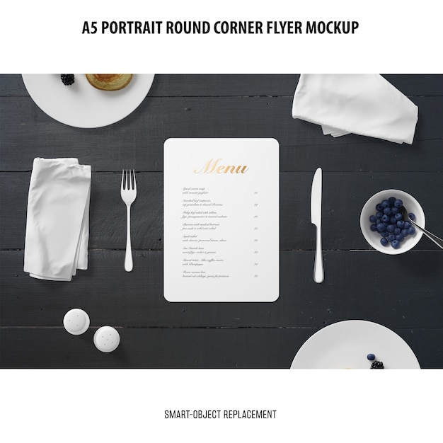 A5 Round Corner Flyer Mockup