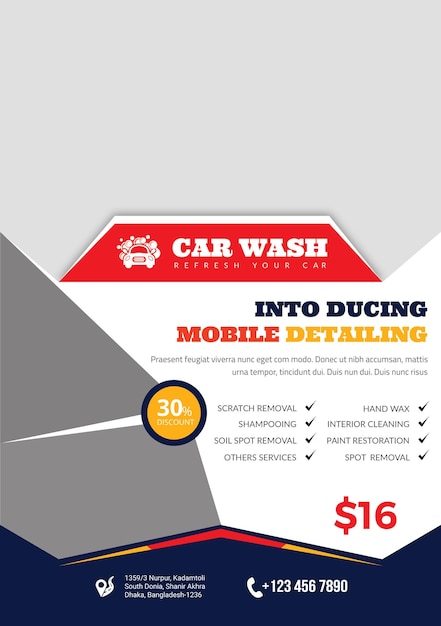 A5 size car wash flyer